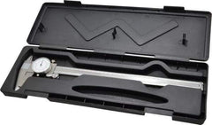 Value Collection - 0mm to 12" Range, 0.001" and 0.02 mm Graduation, 0.1" per Revolution, Dial Caliper - White Face, 2.5" Jaw Length - Eagle Tool & Supply