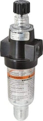 Wilkerson - 1/4 NPT Port, 150 Max psi, Miniature Lubricator - Polycarbonate Bowl, Zinc Body, 20 CFM, 125°F Max, 1.73" Wide x 5.8" High - Eagle Tool & Supply
