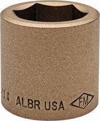 Ampco - 1-1/16", 1/2" Drive, Standard Hand Socket - 6 Points, 1-1/2" OAL, Aluminum Bronze - Eagle Tool & Supply