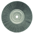 8" - Diameter Narrow Face Crimped Wire Wheel; .008" Steel Fill; 5/8" Arbor Hole - Eagle Tool & Supply