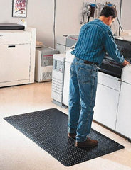 Wearwell - 75' Long x 4' Wide, Dry Environment, Anti-Fatigue Matting - Black, Vinyl with Nitrile Blend Base, Beveled on 4 Sides - Eagle Tool & Supply
