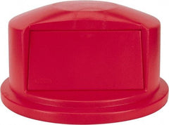 Rubbermaid - Round Lid for Use with 32 Gal Round Trash Cans - Red, Polyethylene, For 2632 Brute Trash Cans - Eagle Tool & Supply