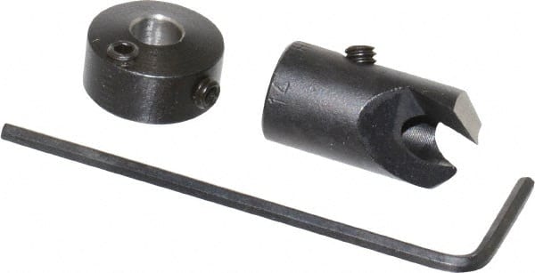 Vernon - 3/8" Cutter Diam, #14 Drill Combatibility, 1/4" Collar Thickness, Adjustable Depth Drill Countersink - Eagle Tool & Supply