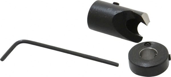 Vernon - 1/2" Cutter Diam, 17/64" Drill Compatibility, 1/4" Collar Thickness, Adjustable Depth Drill Countersink - Eagle Tool & Supply
