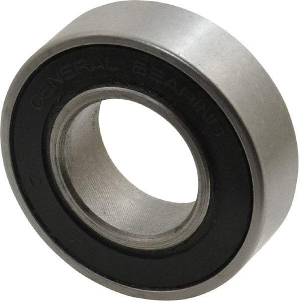 Value Collection - 1" Bore Diam, 2" OD, Double Seal Unground Retainer Type Radial Ball Bearing - 9/16" Wide, 1 Row, Round Bore, 1,749 Lb Dynamic Capacity - Eagle Tool & Supply