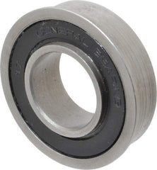 Value Collection - 1" Bore Diam, 2" OD, Double Seal Unground Retainer Type Radial Ball Bearing - With Flange, 1 Row, Round Bore, 1,749 Lb Dynamic Capacity - Eagle Tool & Supply