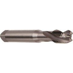 Emuge - M2x0.40 Metric 2 Flute 6H Modified Bottoming Spiral Flute Tap - Cobalt, Bright Finish, 45mm OAL, Right Hand Flute, Right Hand Thread, Series Rekord D - Exact Industrial Supply