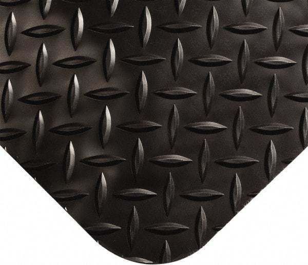 Wearwell - 9' Long x 4' Wide, Dry Environment, Anti-Fatigue Matting - Black, Vinyl with Nitrile Blend Base, Beveled on 4 Sides - Eagle Tool & Supply