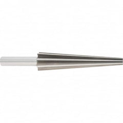 Alvord Polk - 1" Diam, 3/8" Small End Diam, 1/2" Diam Round Shank, 4-1/2" Flute, Repairman's Reamer - Eagle Tool & Supply