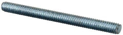 Value Collection - 1/4-20 3" OAL Fully Threaded Stud - Carbon Steel, Zinc-Plated Finish - Eagle Tool & Supply