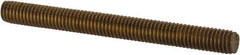 Value Collection - #10-32 2" OAL Fully Threaded Stud - Brass, Plain Finish - Eagle Tool & Supply