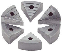 Value Collection - 6" Chuck Capacity, JF Attachment, Round Soft Lathe Chuck Jaw - 8 Jaws, Steel, 60mm Long x 18.4mm High - Eagle Tool & Supply