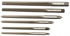 Alvord Polk - #0 to #5 Pin, 0.1287 to 0.2409" Diam, 0.1287 to 0.2409" Small End, Straight Shank, Taper Pin Reamer Set - Eagle Tool & Supply