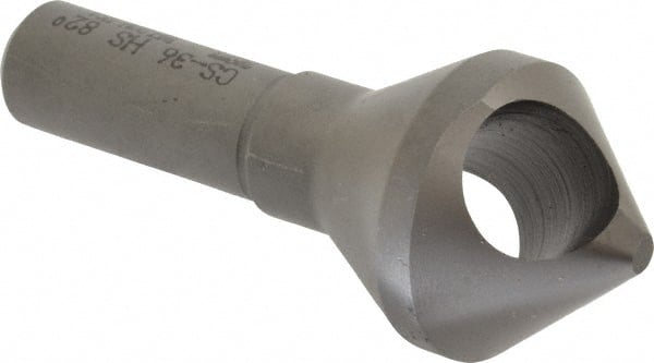 Weldon - 1-1/8" Head Diam, 1/2" Shank Diam, 82° High Speed Steel Countersink - Eagle Tool & Supply