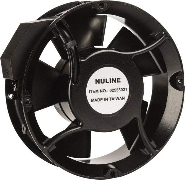 Value Collection - 230 Volts, AC, 235 CFM, Round Tube Axial Fan - 0.15 Amp Rating, 2,850 to 3,350 RPM, 6.7" High x 6.7" Wide x 2" Deep - Eagle Tool & Supply