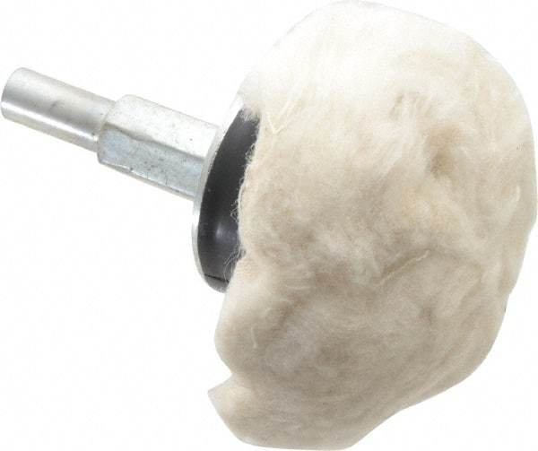 Dico - 2" Diam, 1/4" Shank Diam, Mushroom Shaped Mounted Bob - Hard Density, 2-1/2" Head Length, Wool Felt - Eagle Tool & Supply