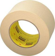 3M - 3" Wide x 60 Yd Long Tan Paper Masking Tape - Series 234, 5.9 mil Thick, 27 In/Lb Tensile Strength - Eagle Tool & Supply