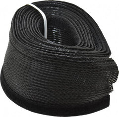 Techflex - Black Braided Cable Sleeve - 10' Coil Length, -103 to 257°F - Eagle Tool & Supply