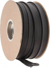Techflex - Black Braided Expandable Cable Sleeve - 250' Coil Length, -103 to 257°F - Eagle Tool & Supply