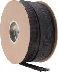 Techflex - Black Braided Expandable Cable Sleeve - 200' Coil Length, -103 to 257°F - Eagle Tool & Supply