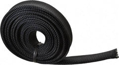 Techflex - Black Braided Expandable Cable Sleeve - 10' Coil Length, -103 to 257°F - Eagle Tool & Supply