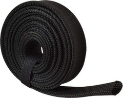 Techflex - Black Braided Expandable Cable Sleeve - 10' Coil Length, -103 to 257°F - Eagle Tool & Supply