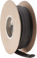 Techflex - Black Braided Expandable Cable Sleeve - 50' Coil Length, -103 to 257°F - Eagle Tool & Supply