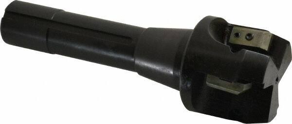 APT - 15° Lead Angle, 2" Max Cut Diam, 2" Min Cut Diam, 0.4063" Max Depth of Cut, Indexable Chamfer and Angle End Mill - 3 Inserts, SPG, SPU Insert Style, 5" OAL, Taper Shank - Eagle Tool & Supply