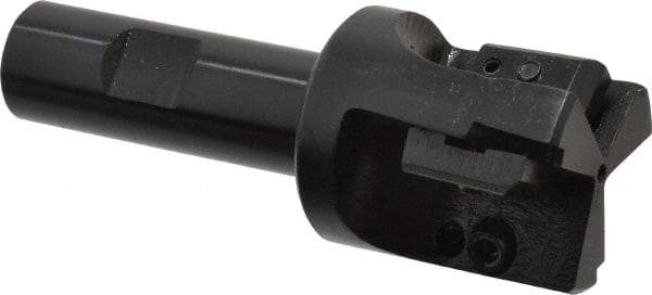 APT - 1-1/2" Cut Diam, 0.65" Max Depth of Cut, 3/4" Shank Diam, 3-7/8" OAL, Indexable Square Shoulder End Mill - TPC 32..., TPG 32., TPU 32. Inserts, Weldon Shank, 90° Lead Angle, Series Tri-Dex - Eagle Tool & Supply