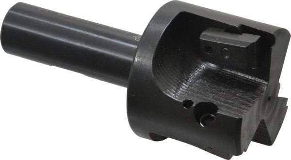 APT - 2" Cut Diam, 0.65" Max Depth of Cut, 3/4" Shank Diam, 3-7/8" OAL, Indexable Square Shoulder End Mill - TPC 32..., TPG 32., TPU 32. Inserts, Weldon Shank, 90° Lead Angle, Series Tri-Dex - Eagle Tool & Supply