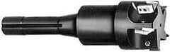 APT - 1-1/2" Cut Diam, 0.65" Max Depth of Cut, 1" Shank Diam, 6-1/4" OAL, Indexable Square Shoulder End Mill - TPC 32..., TPG 32., TPU 32. Inserts, Weldon Shank, 90° Lead Angle, Series Tri-Dex - Eagle Tool & Supply