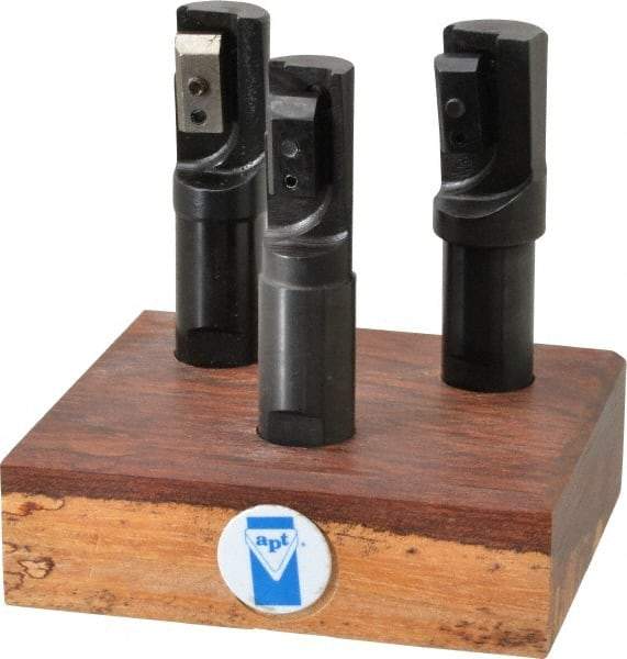 APT - 3/4 to 1" Cutting Diam, 3/4" Shank Diam, Indexable Tridex End Mill Set - EM Carbide Toolholder, Series Tri-Dex - Eagle Tool & Supply
