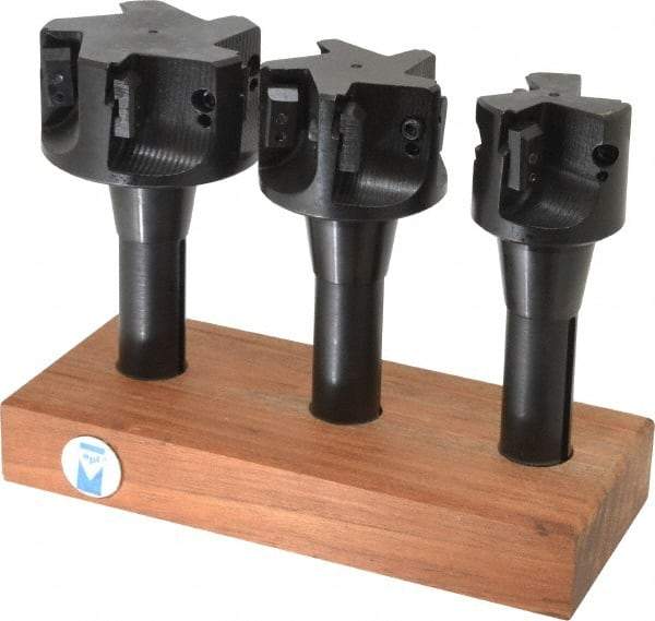 APT - 2 to 3" Cutting Diam, R8 Shank, Indexable Tridex End Mill Set - EM Carbide Toolholder, Series Tri-Dex - Eagle Tool & Supply