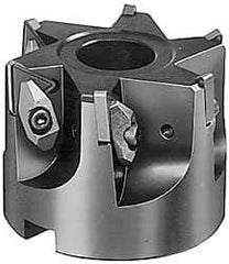 APT - 1-1/2" Cut Diam, 0.87" Max Depth of Cut, 1-1/4" Shank Diam, Indexable Square Shoulder End Mill - TNMG 43. Inserts, Weldon Shank, 90° Lead Angle, Series Dyna-Mill - Eagle Tool & Supply