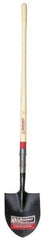 Razor-Back - 12" High x 8-3/4" Wide Round Steel Shovel - 48" Long Wood Straight Handle, Front Turned - Eagle Tool & Supply