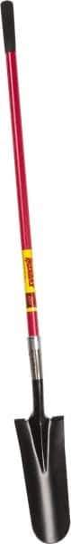 Razor-Back - 14" High x 6" Wide Tapered Steel Spade - 48" Long Fiberglass Straight Handle, Front Turned - Eagle Tool & Supply