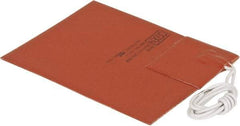 Value Collection - 5" Long x 4" Wide, Rectangular, Silicon Rubber, Standard Heat Blanket - 120 Volt, Adhesive Back, Use with Metal Containers - Eagle Tool & Supply