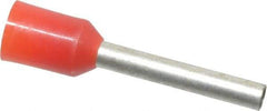 ACI - 16 AWG, Partially Insulated, Crimp Electrical Wire Ferrule - 12mm Long x 2mm Diameter Pin, 18.4mm Overall Length - Eagle Tool & Supply