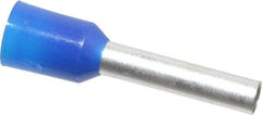 ACI - 14 AWG, Partially Insulated, Crimp Electrical Wire Ferrule - 12mm Long x 2.6mm Diameter Pin, 19mm Overall Length - Eagle Tool & Supply