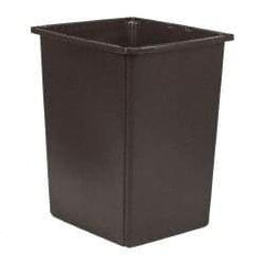 Rubbermaid - 56 Gal Brown Rectangle Trash Can - Polyethylene, 31-1/8" High x 25-1/2" Long x 22-3/4" Wide - Eagle Tool & Supply