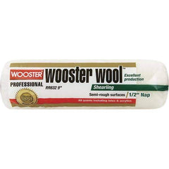 Wooster Brush - 1/2" Nap, 9" Wide Paint Roller - Semi-Rough Texture, Lambswool - Eagle Tool & Supply
