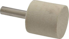 Value Collection - 1" Diam, 1/4" Shank Diam, Cylinder Shaped Mounted Bob - Hard Density, 1" Head Length, Wool Felt - Eagle Tool & Supply