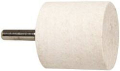 Value Collection - 1-1/2" Diam, 1/4" Shank Diam, Cylinder Shaped Mounted Bob - Hard Density, 1-1/2" Head Length, Wool Felt - Eagle Tool & Supply
