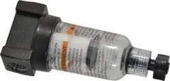 Wilkerson - 1/4" Port, 4.21" High x 1.69" Wide, Miniature FRL Filter with Polycarbonate Bowl & Manual Drain - 24 SCFM, 150 Max psi, 125°F Max - Eagle Tool & Supply