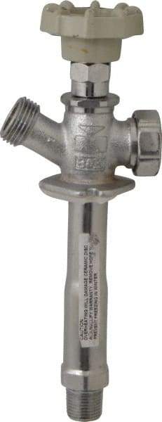 B&K Mueller - 1/2" Pipe, 4" Long Shank, Chrome Plated Brass Antisiphon Frostfree Sillcock - Handwheel Handle, Male & Solder End Connections, 125 psi WOG Rating - Eagle Tool & Supply