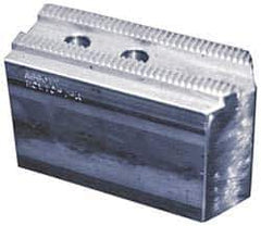 Abbott Workholding Products - 15" & Up Chuck Capacity, 3mm x 60° Serrated Attachment, Square Soft Lathe Chuck Jaw - 3 Jaws, Aluminum, 1.9685" Btw Mount Hole Ctrs, 6-1/2" Long x 2-1/2" Wide x 3" High, 1.0236" Groove, 0.7874" & 20mm Fastener - Eagle Tool & Supply