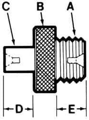 TE-CO - No.6-40 UNF, 1/4 Inch Thread, 3/8 Inch Shaft Length, Tapped Hole Location Gage - Steel, 5/16 Inch Head Diameter, 7/8 Inch Overall Length - Eagle Tool & Supply