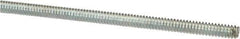 Value Collection - #6-32 UNC (Coarse), 3' Long, Low Carbon Steel Threaded Rod - Zinc-Plated Finish, Right Hand Thread - Eagle Tool & Supply