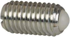 Vlier - M12x1.75, 8mm Ball Diam, 22mm Body Length, 2.5mm Max Ball Reach, Threaded Ball Plunger - Steel Body, Nylon Ball, 2.25 Lb Initial End Force, 4.5 Lb Final End Force, Locking Element - Eagle Tool & Supply