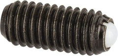 Vlier - M6x1.0, 3.5mm Ball Diam, 14mm Body Length, 1mm Max Ball Reach, Threaded Ball Plunger - Steel Body, Nylon Ball, 2.02 Lb Initial End Force, 2.92 Lb Final End Force - Eagle Tool & Supply